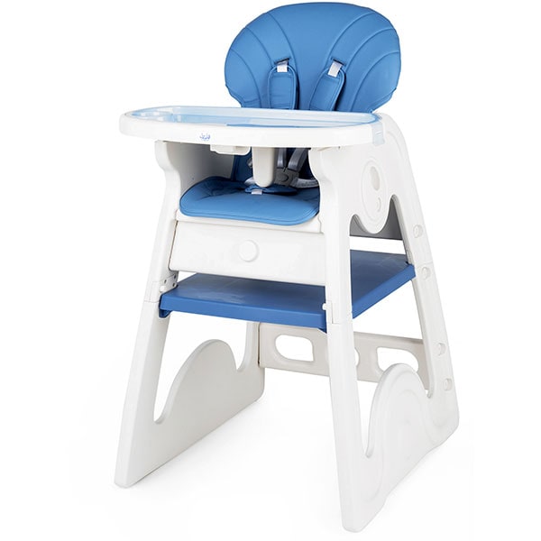 Scaun de masa JUJU Eat&Play V2 JU3003-K03-BLUE, 6 luni+, albastru-alb