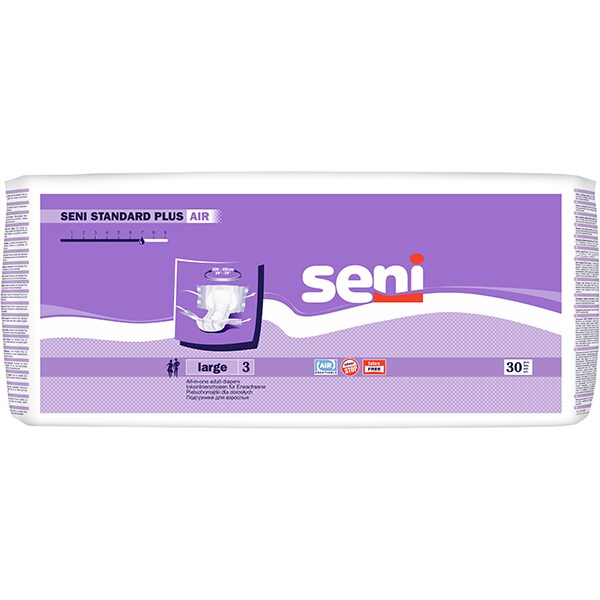 Scutece pentru adulti SENI Standard Plus Air, L, 30 buc