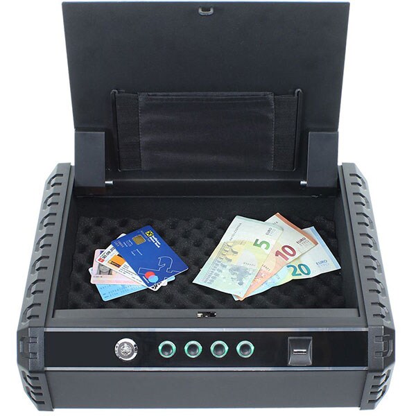 Caseta pistol ROTTNER Gunmaster XL, Incuietoare biometrica, 370 x 100 x 275 mm, negru