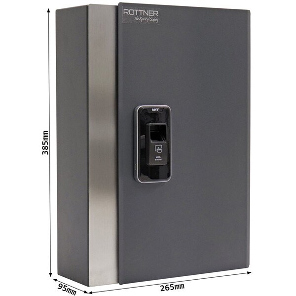 Depozitar chei ROTTNER Key Pro 68, Amprenta digitala, 265 x 385 x 95 mm, antracit