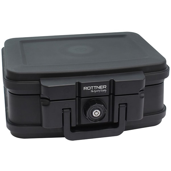 Caseta antifoc ROTTNER Fire Data Box 1, inchidere cheie, 382 x 165 x 324mm, negru