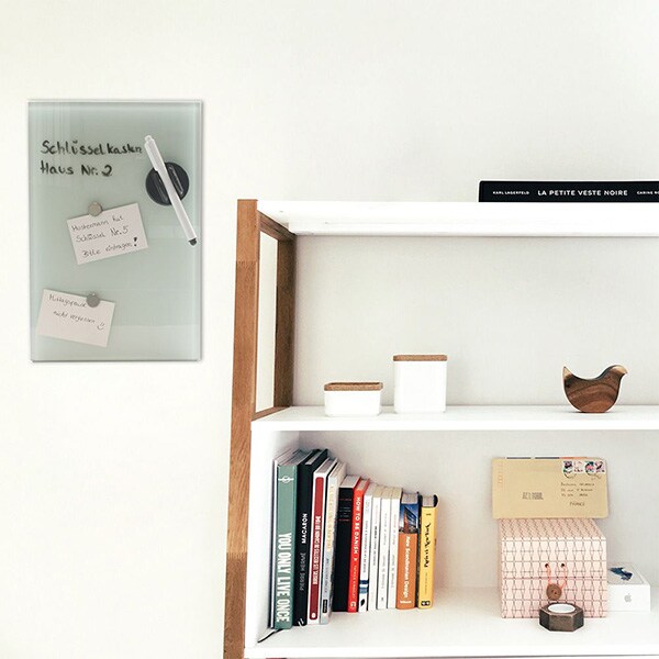 Caseta chei Rottner Key Glass, inchidere magnetica, 195 x 295 x 35mm, alb