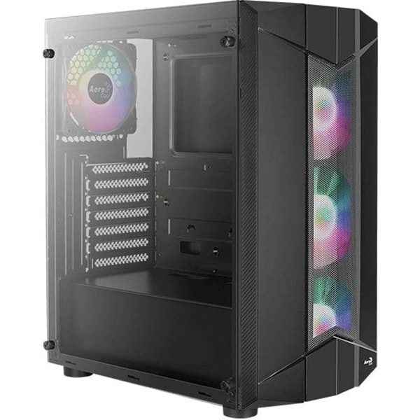 Carcasa PC AEROCOOL Sentinel, USB 3.0, fara sursa, iluminare ARGB, negru