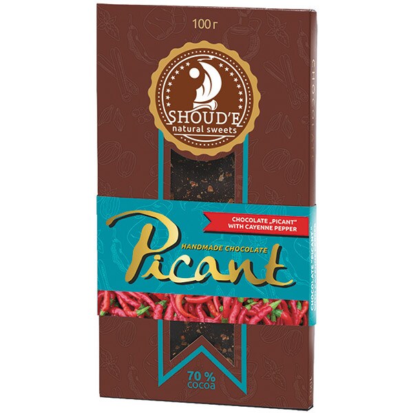 Ciocolata cu piper rosu SHOUDE Picant, 100g, 2 bucati
