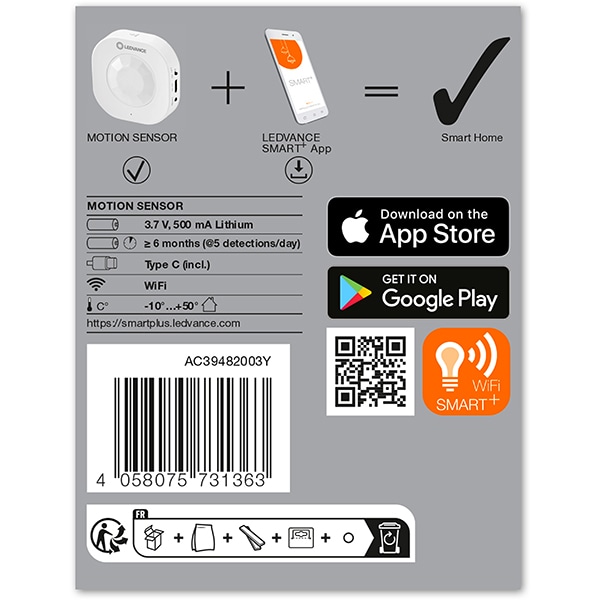 Senzor de miscare LEDVANCE 4058075731363, Wi-Fi, alb