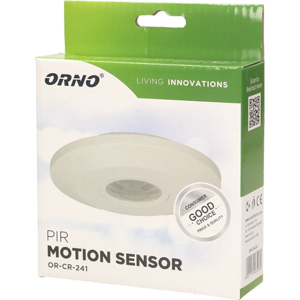 Senzor de miscare ORNO OR-CR-241, IP20, alb