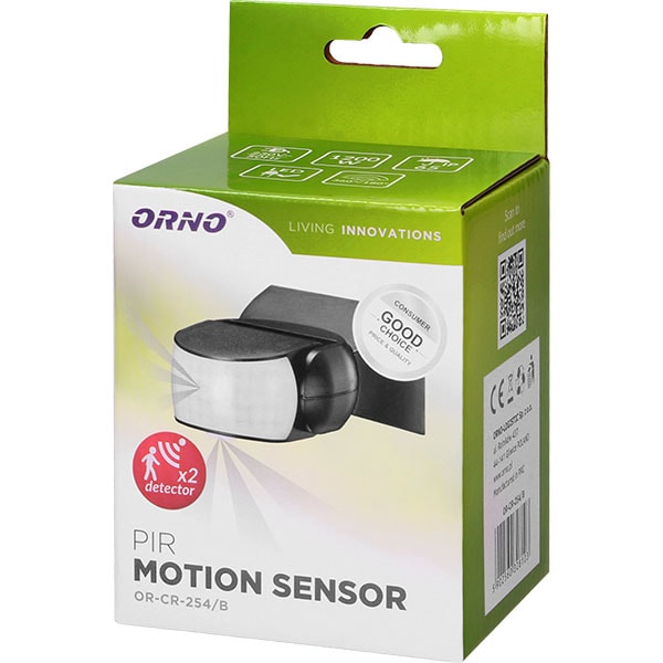 Senzor de miscare ORNO OR-CR-254/B, IP65, negru