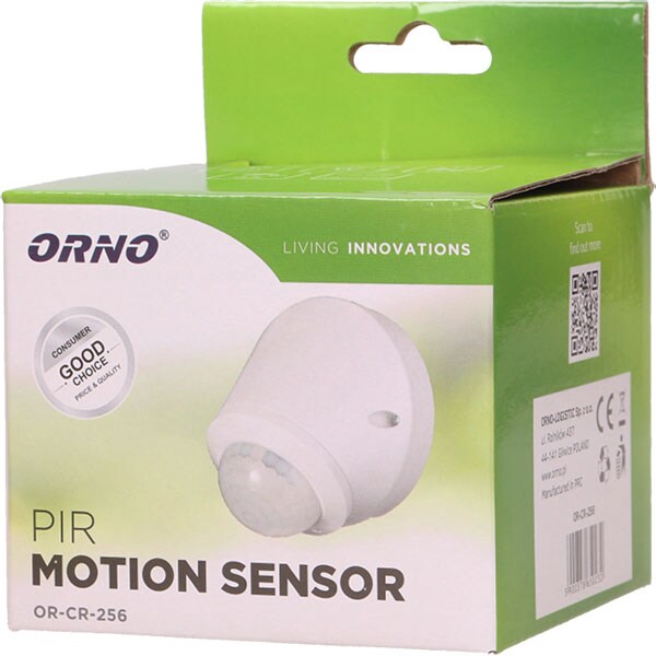 Senzor de miscare ORNO OR-CR-256, IP65, alb