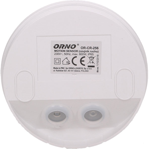 Senzor de miscare ORNO OR-CR-256, IP65, alb