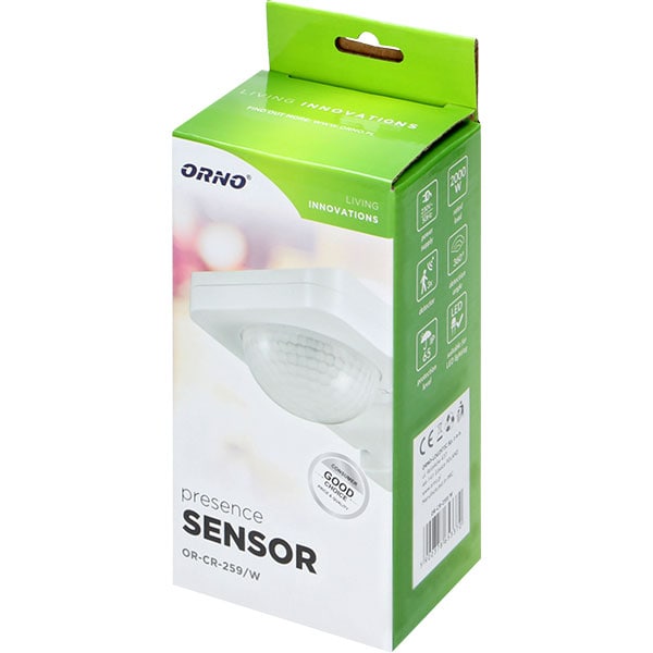Senzor de miscare ORNO OR-CR-259/W, IP65, alb