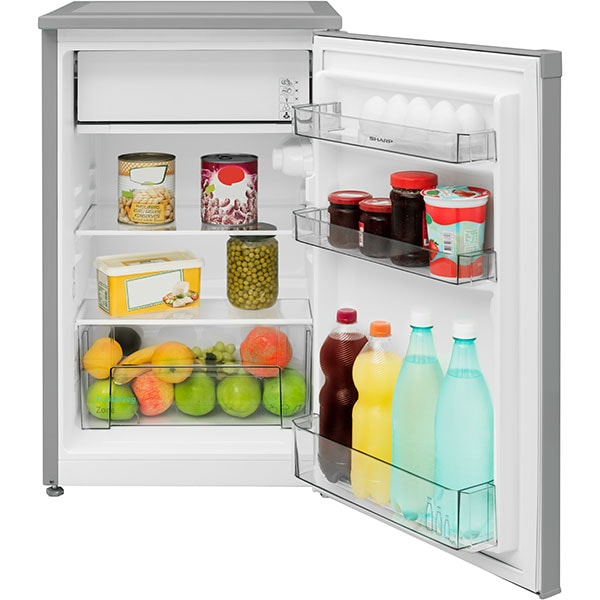 Frigider cu o usa SHARP SJ-UF088M4S-EU, Direct Cooling, 89 l, H 82.1 cm, Clasa F, argintiu