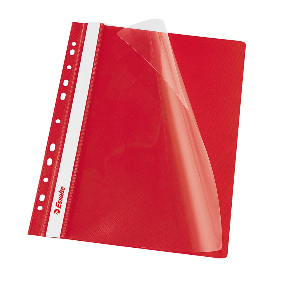 Dosar cu sina ESSELTE, A4, plastic, 10 bucati, rosu