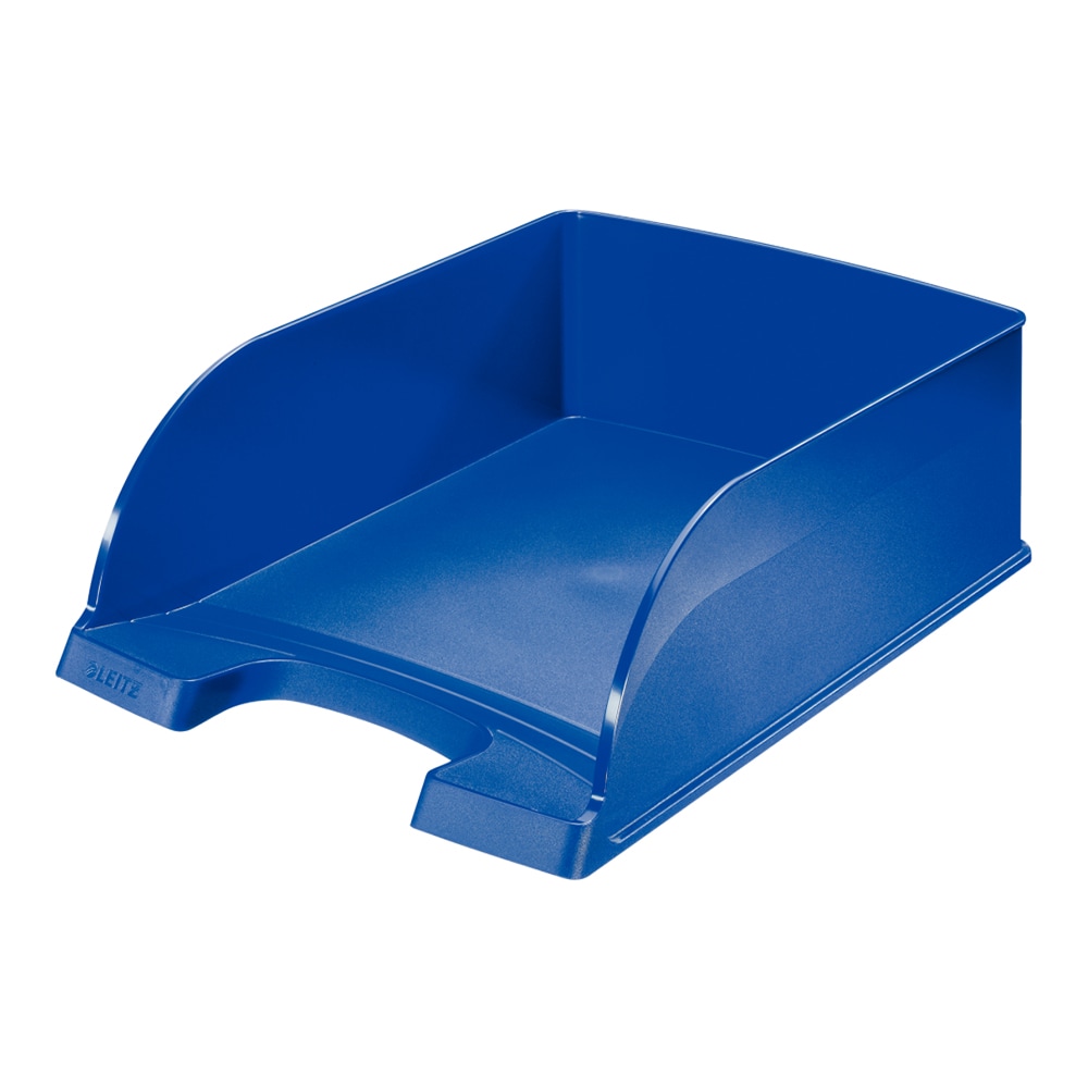 Tavita documente LEITZ Plus Jumbo, plastic, albastru
