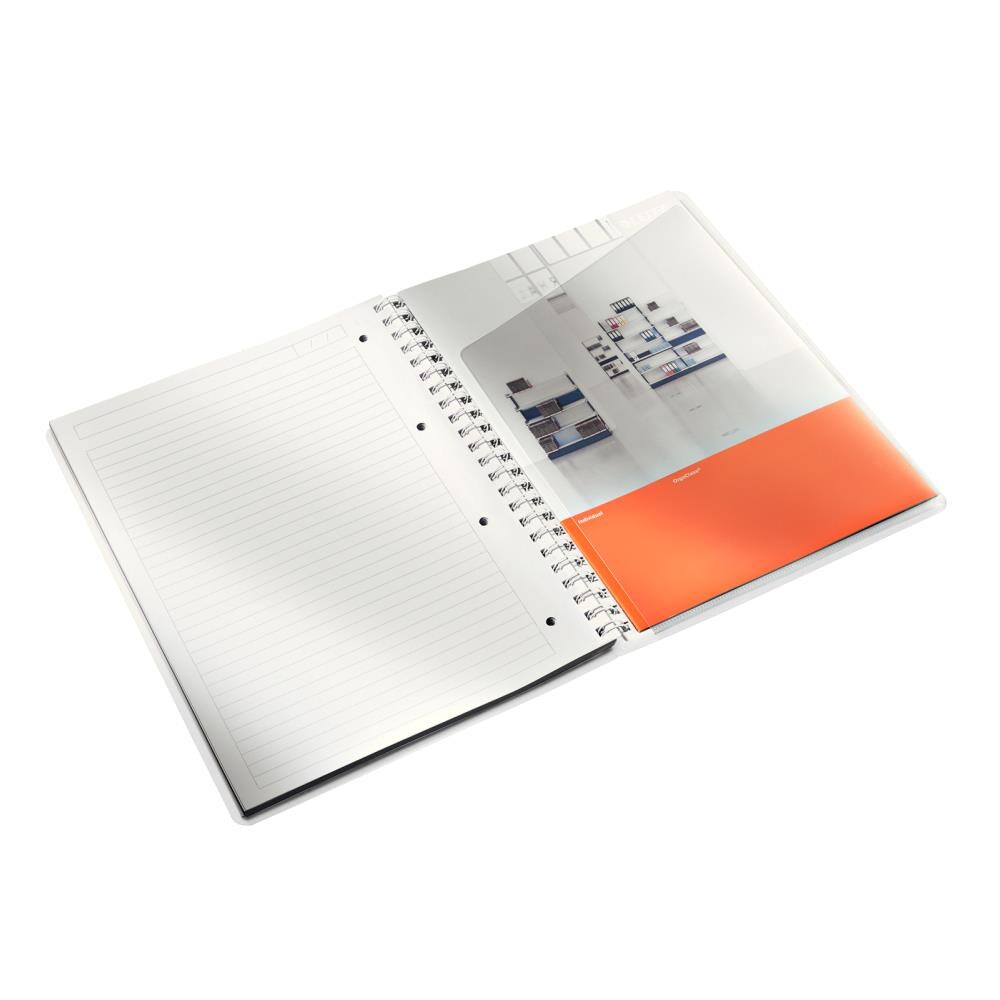 Caiet de birou LEITZ, dictando, A4, 80 file, legatura spirala, roz
