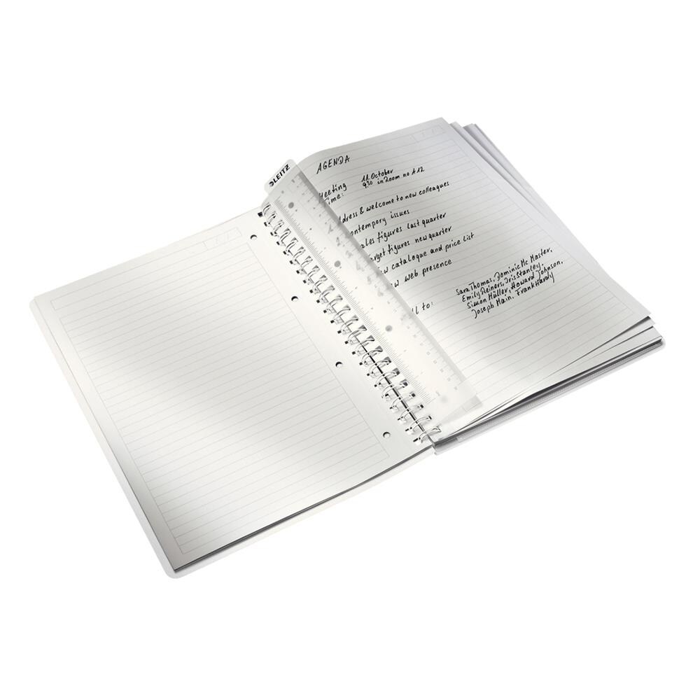 Caiet de birou LEITZ, dictando, A4, 80 file, legatura spirala, roz