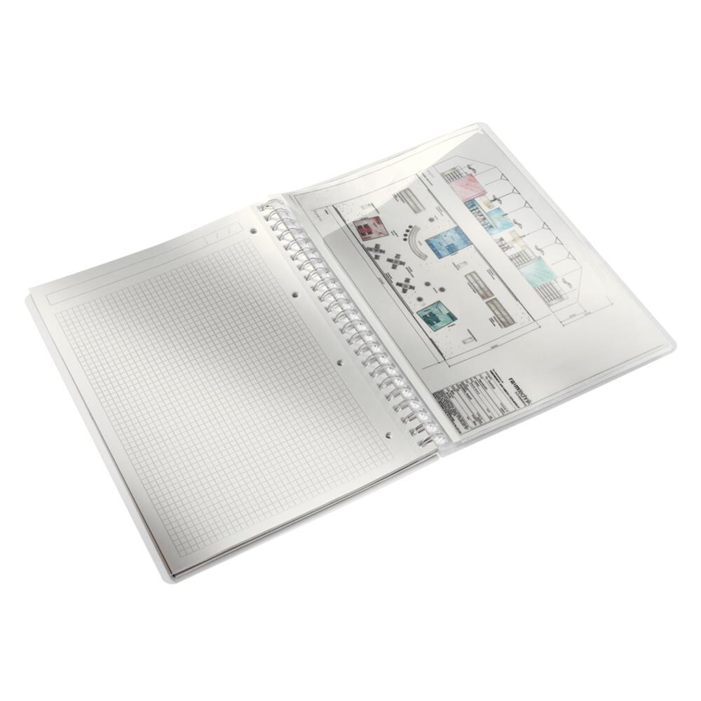 Caiet de birou LEITZ, matematica, A4, 80 file, legatura spirala, albastru