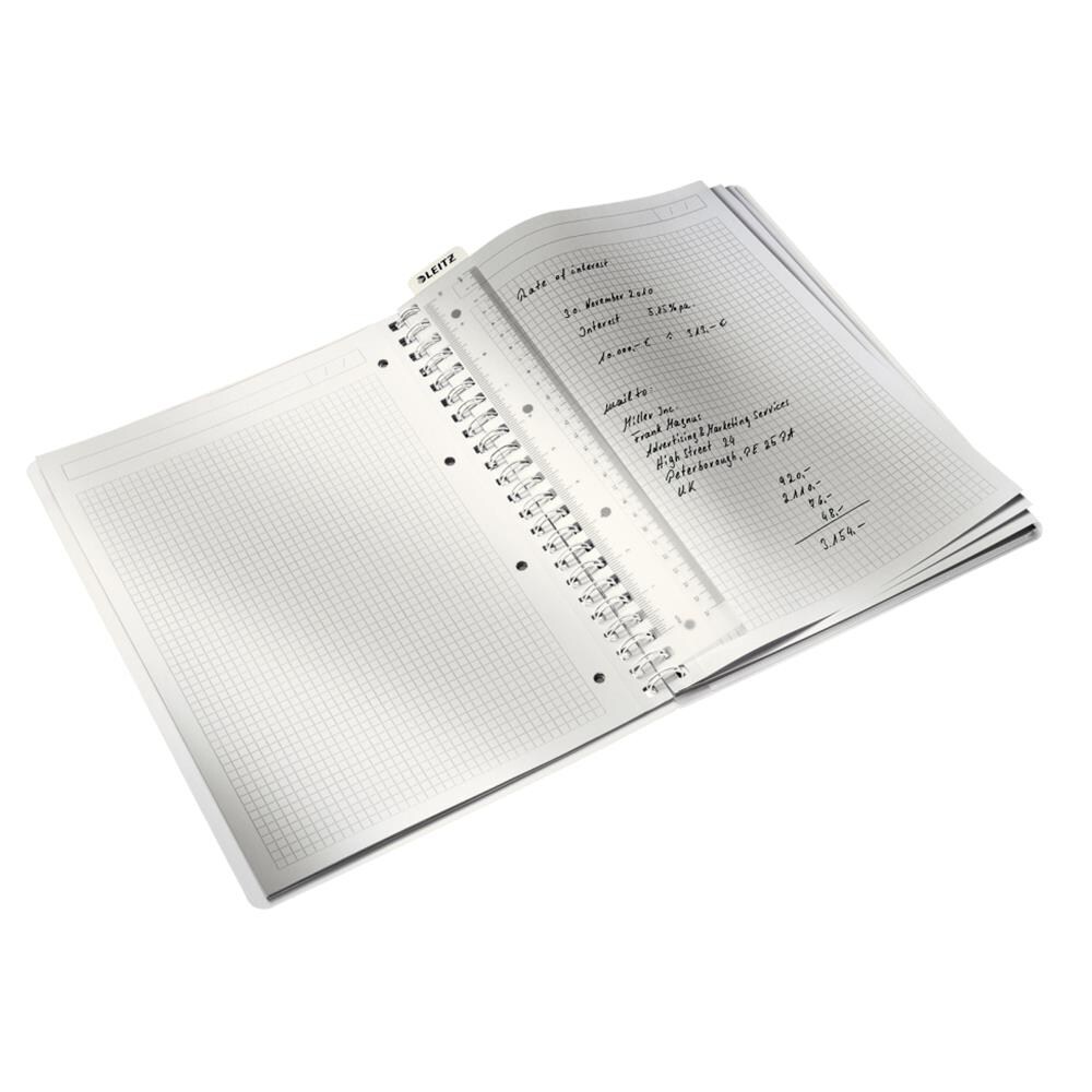 Caiet de birou LEITZ, matematica, A4, 80 file, legatura spirala, albastru