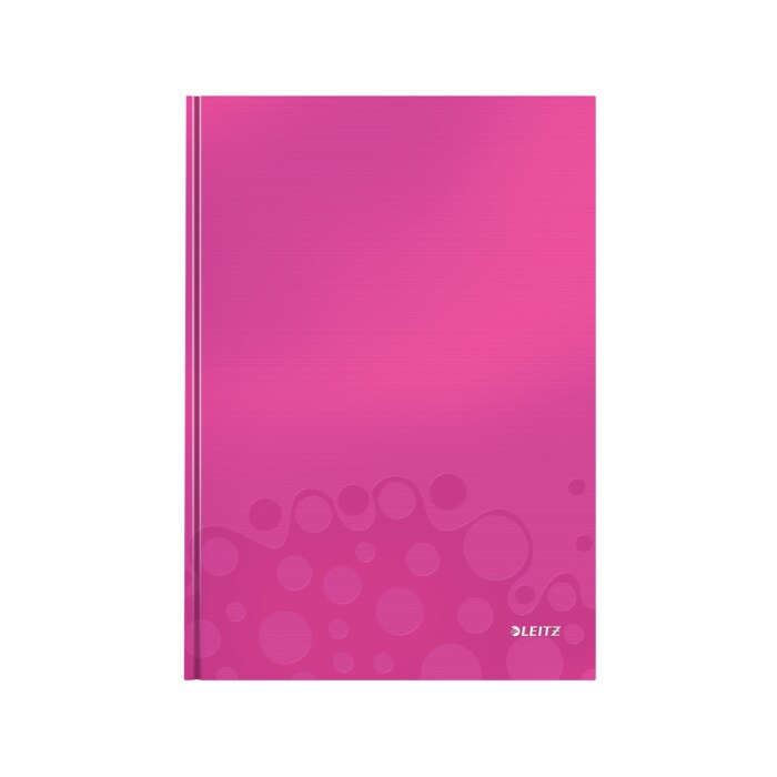 Caiet de birou LEITZ WOW, matematica, A4, 80 file, legatura lipita, roz metalizat