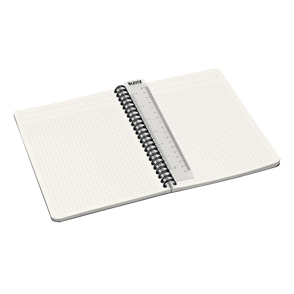 Caiet de birou LEITZ, matematica, A5, 90 file, legatura spirala, rosu