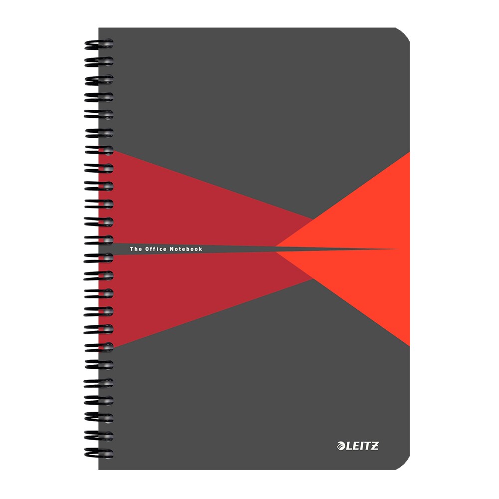 Caiet de birou LEITZ, matematica, A5, 90 file, legatura spirala, rosu