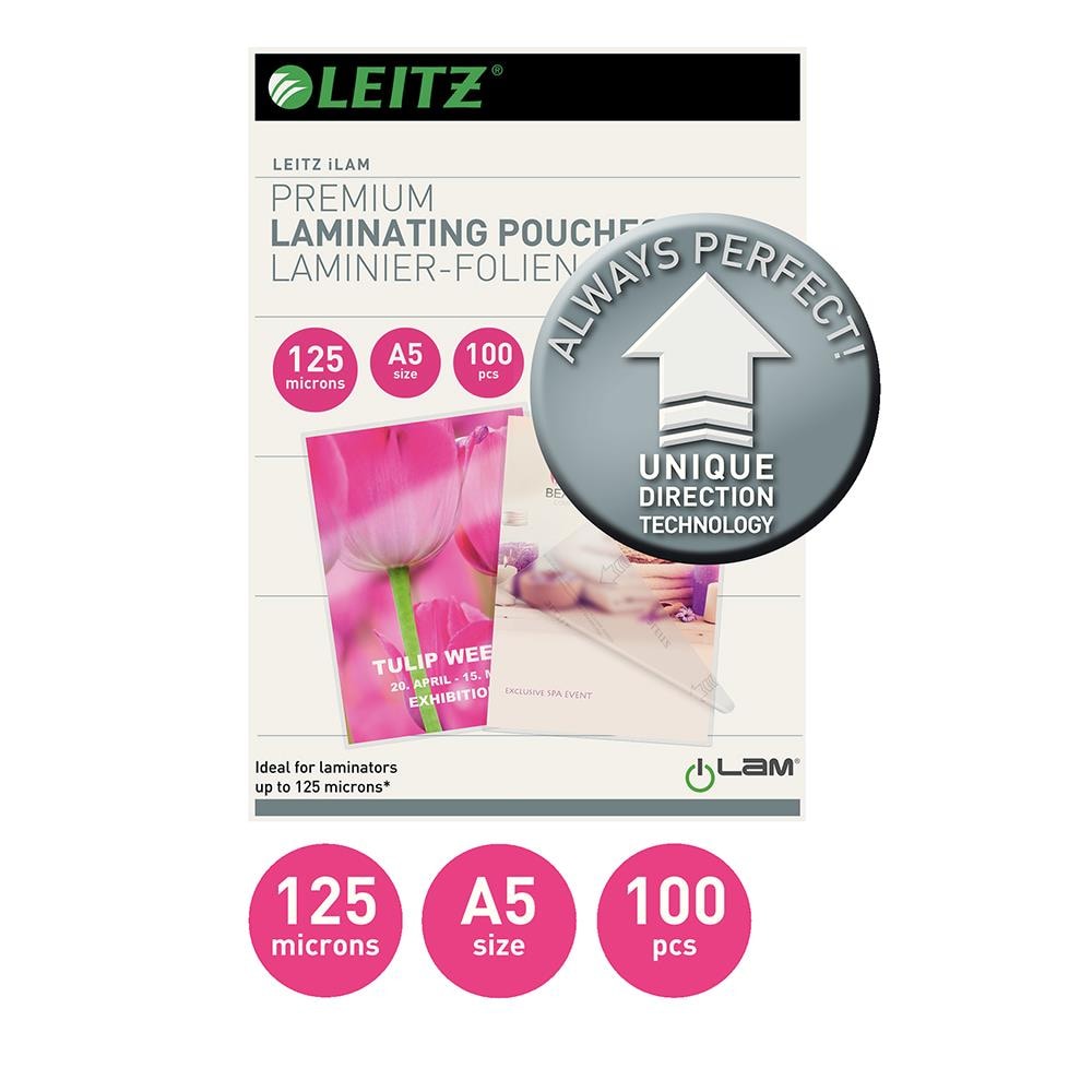 Folie laminat LEITZ, 125 microni, A5, 100 bucati