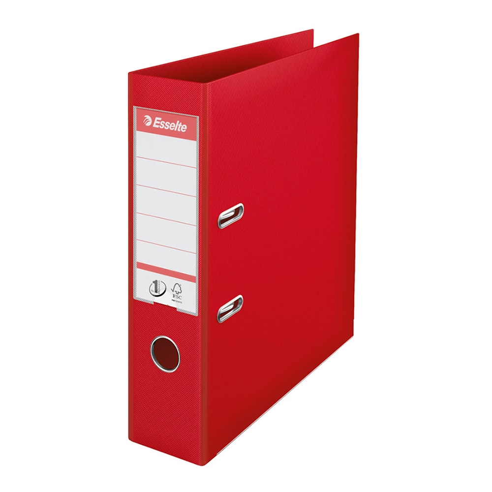 Biblioraft plastifiat ESSELTE Standard, A4, 75 mm, rosu