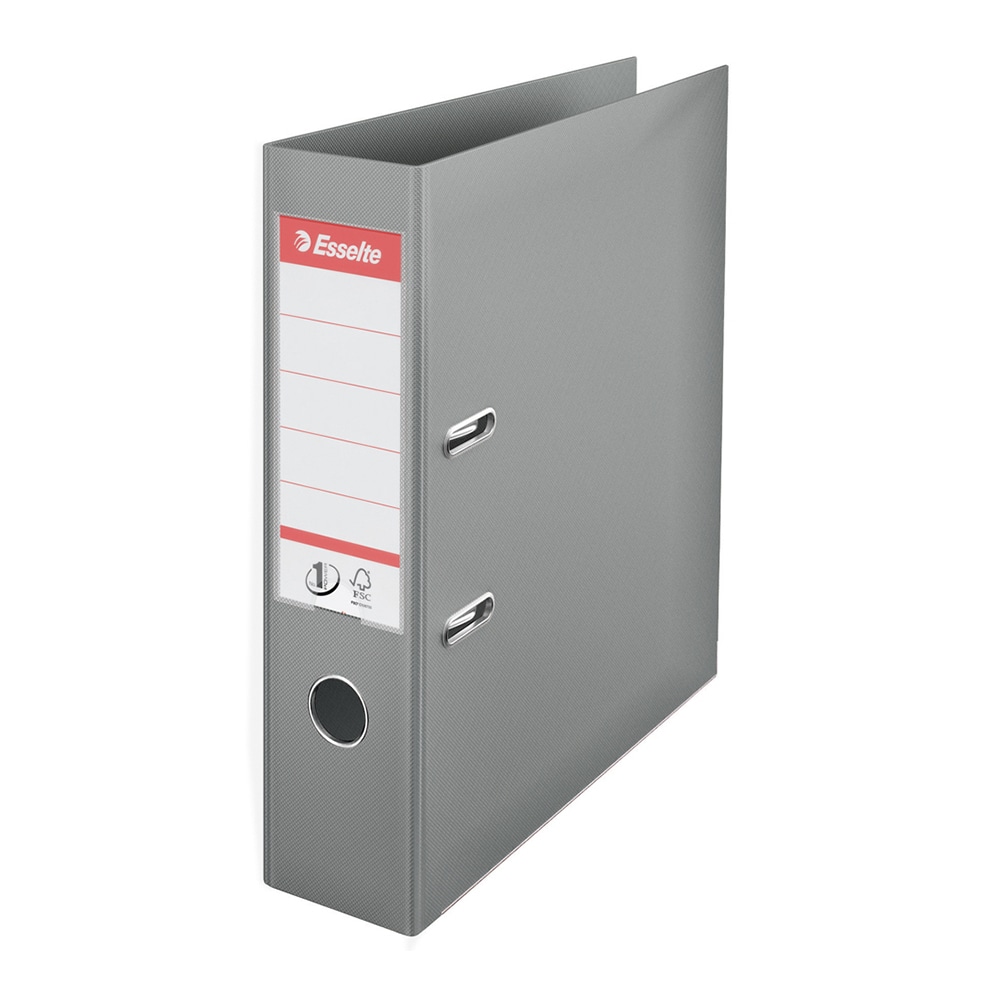 Biblioraft plastifiat ESSELTE Standard, A4, 75 mm, gri