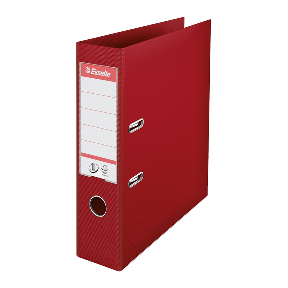 Biblioraft plastifiat ESSELTE Standard, A4, 75 mm, visiniu