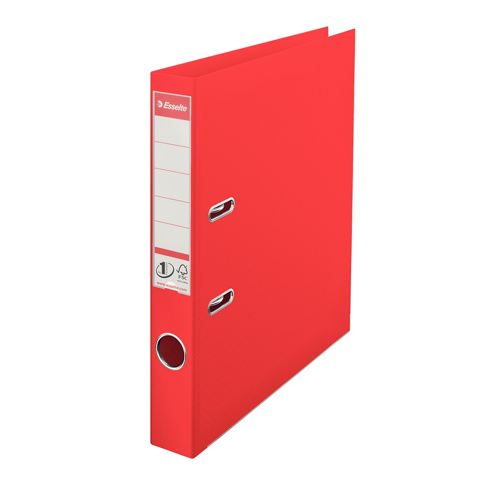 Biblioraft plastifiat ESSELTE Standard, A4, 50 mm, rosu vivida