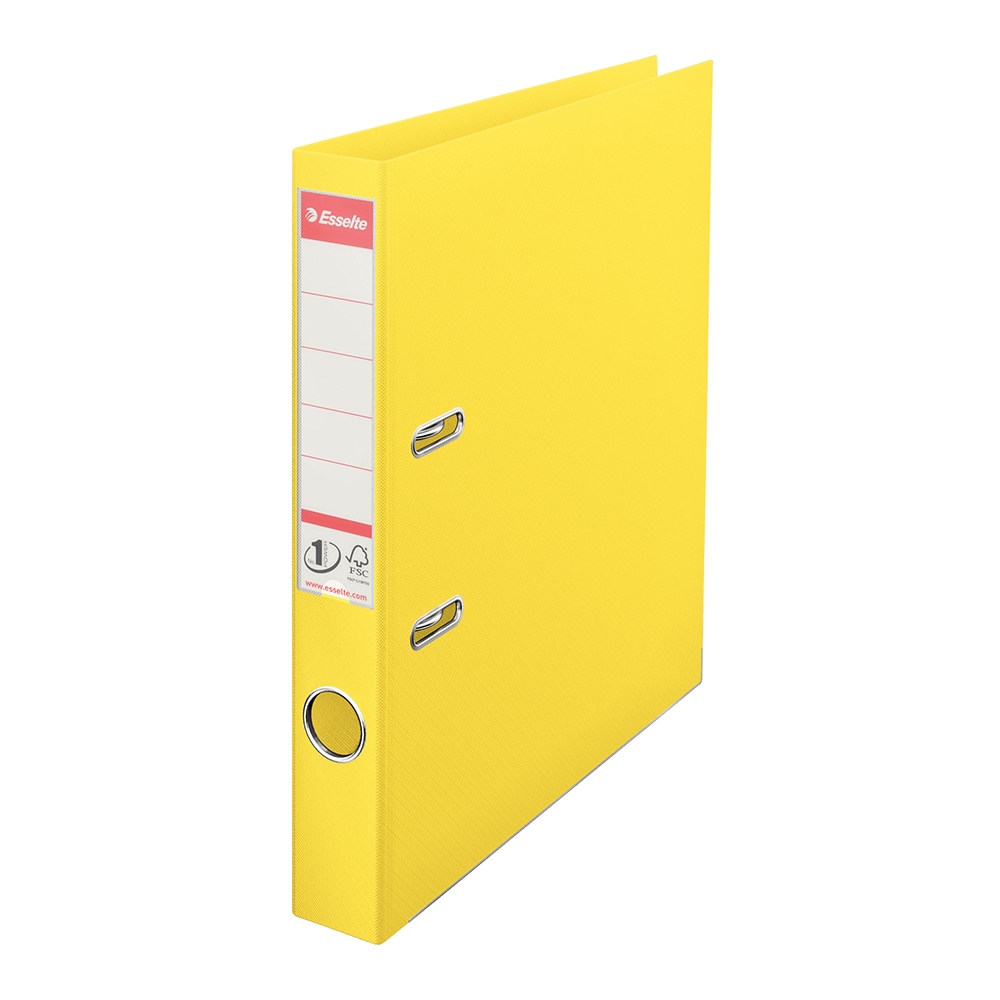 Biblioraft plastifiat ESSELTE No.1 Power, A4, 50 mm, Vivida galben