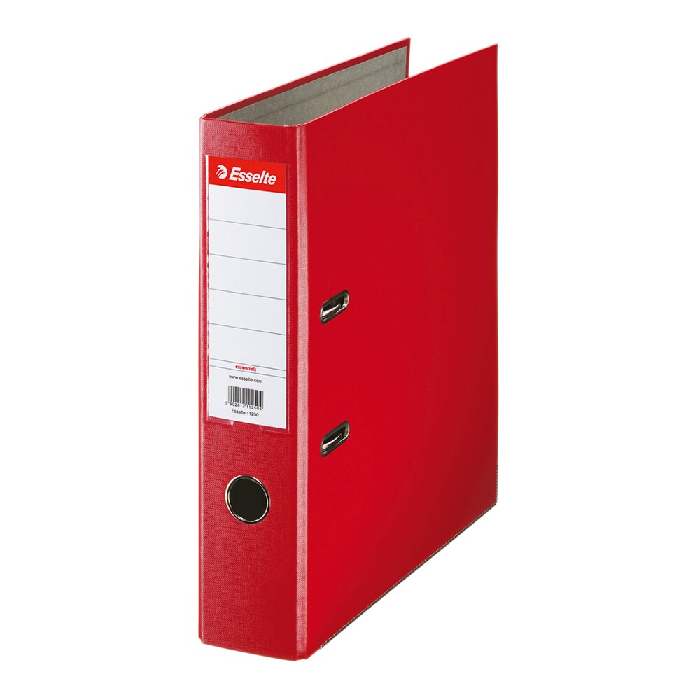 Biblioraft plastifiat/cartonat ESSELTE Economy, A4, 75 mm, rosu