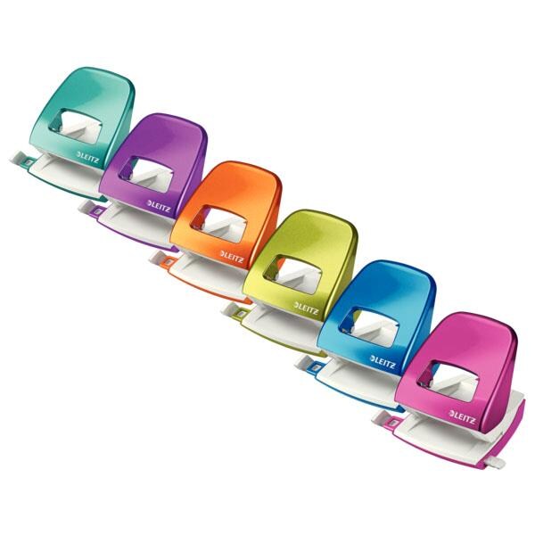 Perforator metalic LEITZ 5008, 30 coli, 2 perforatii, albastru