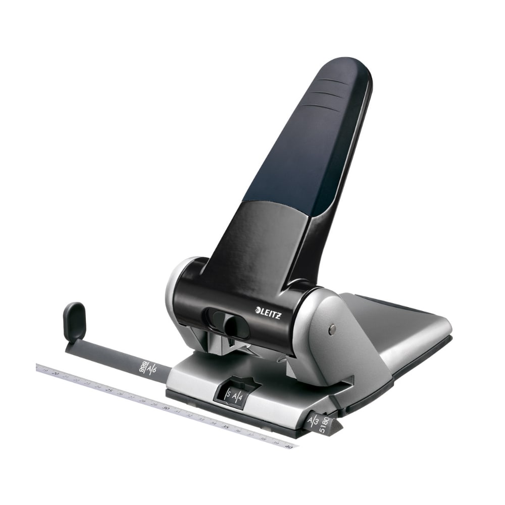 Perforator metalic LEITZ 5180, 65 coli, 2 perforatii, negru