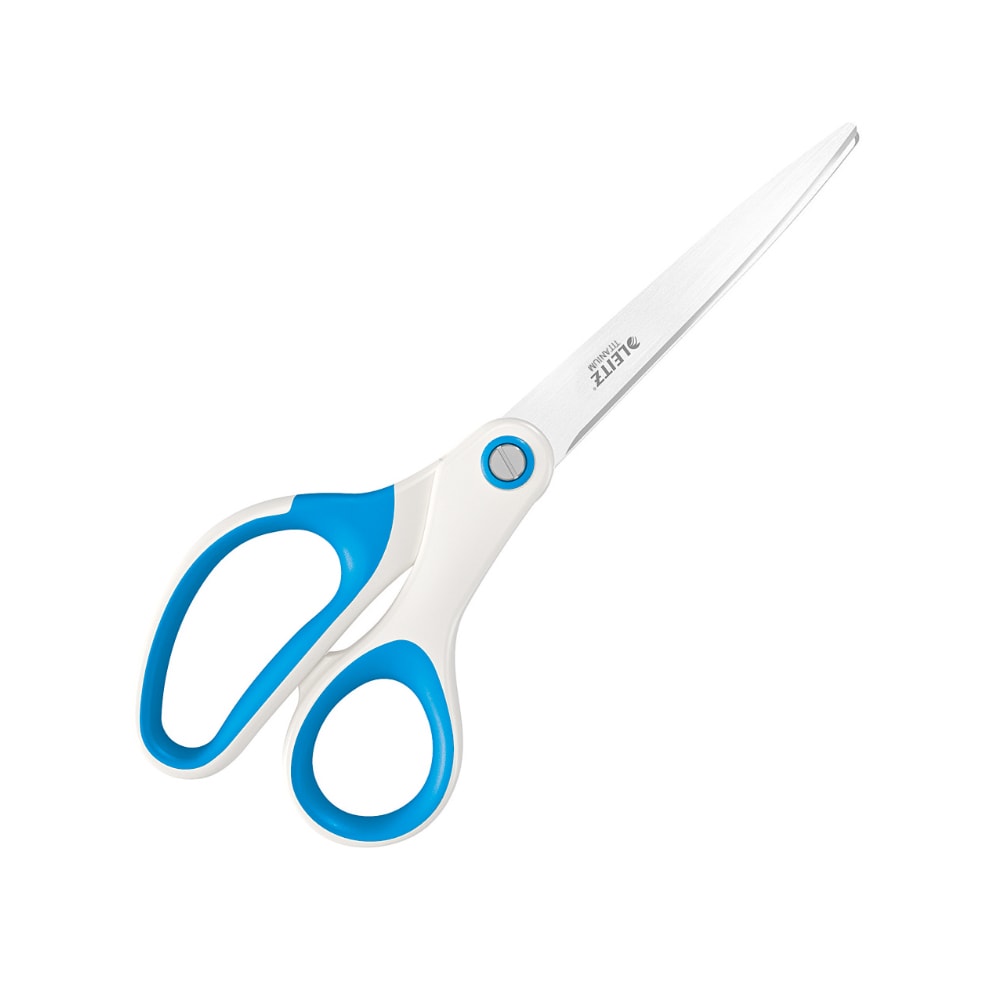 Foarfeca pentru birou LEITZ Wow Titanium, 20.5 cm, titan, albastru