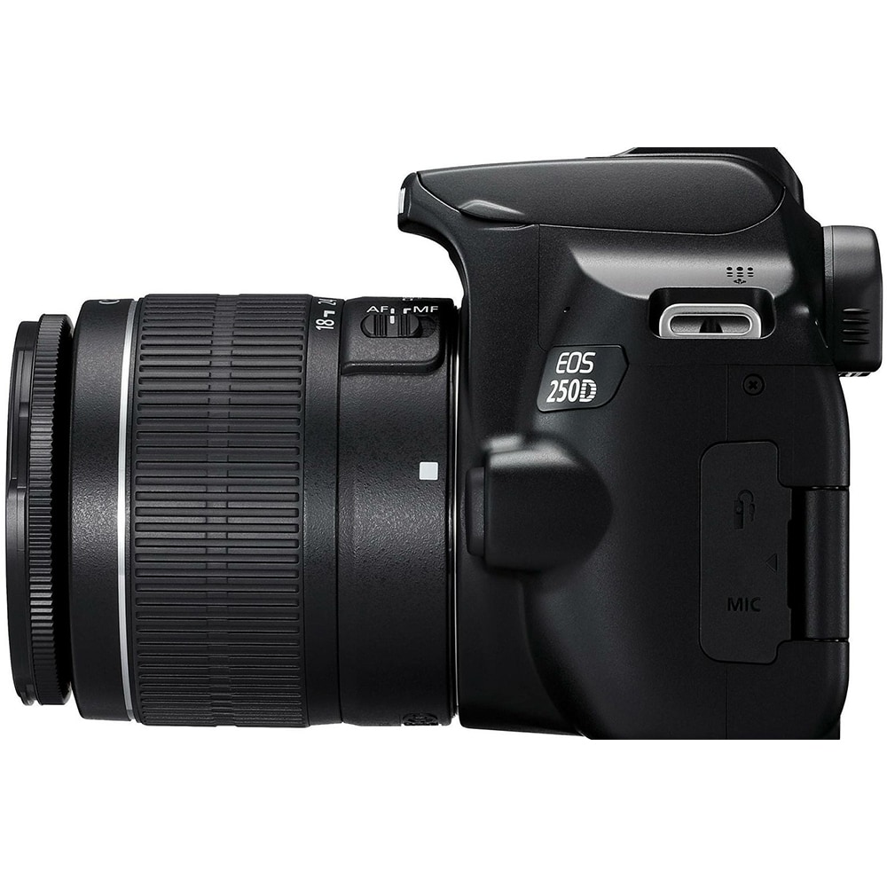 Aparat foto DSLR CANON EOS 250D, 24.1 MP, Wi-Fi, negru + Obiectiv EF-S 18-55mm DC