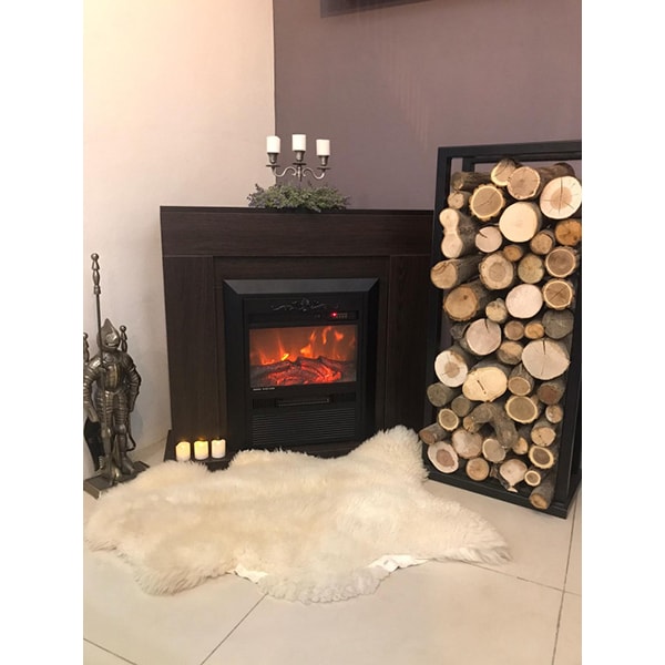 Semineu electric ART FLAME Agnes wenge & Cristina, 2000W, Focar 3D, Telecomanda, maro inchis