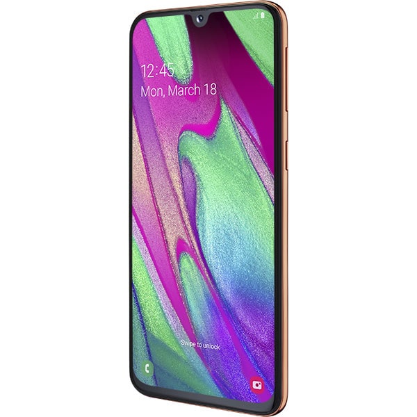 SAMSUNG Galaxy A40, 64GB, 4GB RAM, Dual SIM, Orange-Coral