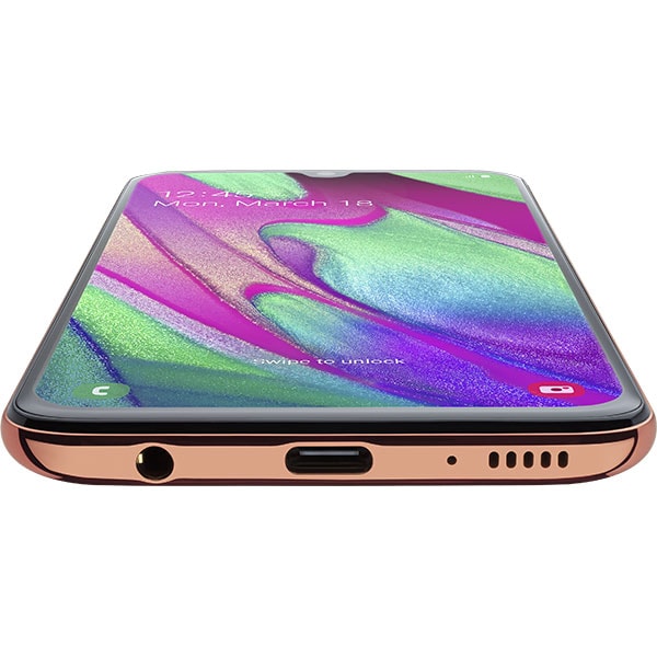 SAMSUNG Galaxy A40, 64GB, 4GB RAM, Dual SIM, Orange-Coral