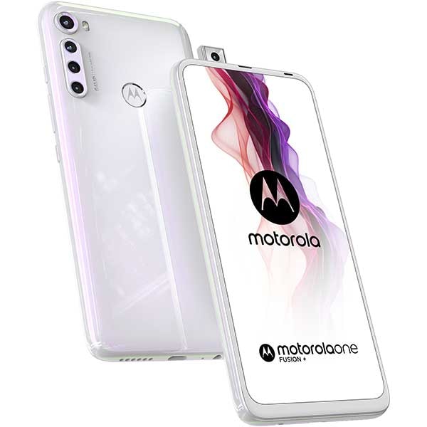Telefon MOTOROLA One Fusion+, 128GB, 6GB RAM, Dual SIM, Moonlight White