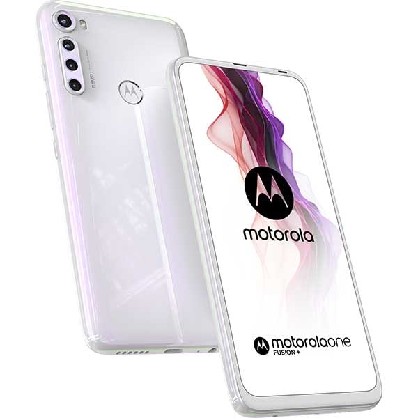 Telefon MOTOROLA One Fusion+, 128GB, 6GB RAM, Dual SIM, Moonlight White