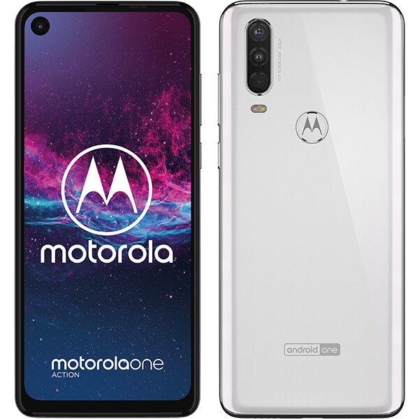 Telefon MOTOROLA One Action, 128GB, 4GB RAM, Dual SIM, White