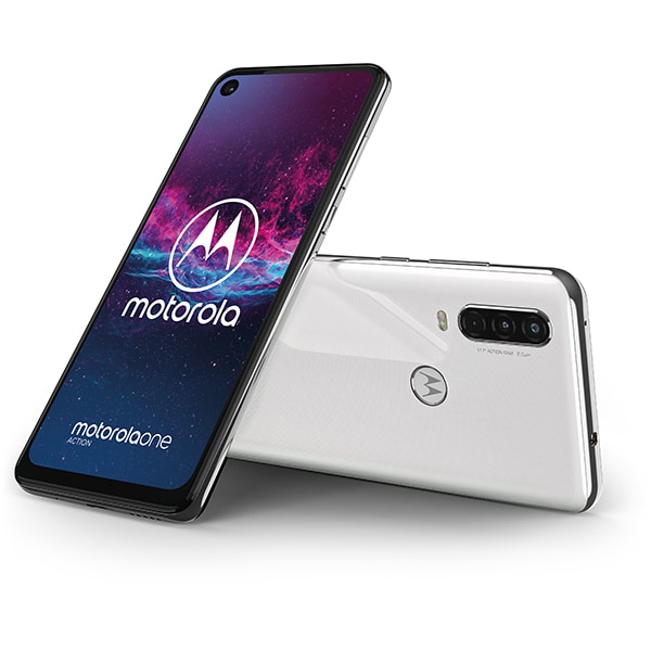 Telefon MOTOROLA One Action, 128GB, 4GB RAM, Dual SIM, White