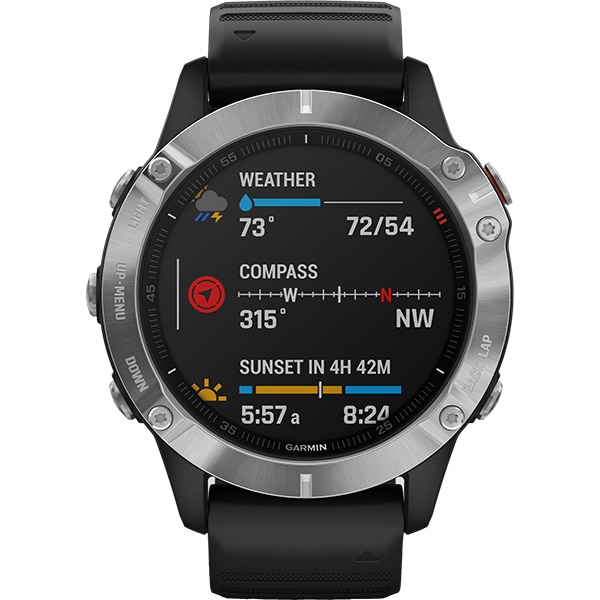 Smartwatch GARMIN Fenix 6, 47mm, Android/iOS, silicon, negru