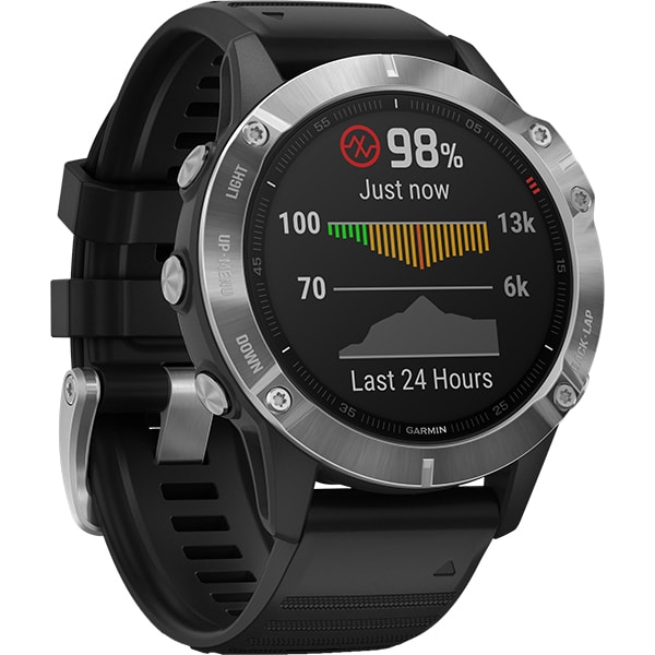 Smartwatch GARMIN Fenix 6, 47mm, Android/iOS, silicon, negru