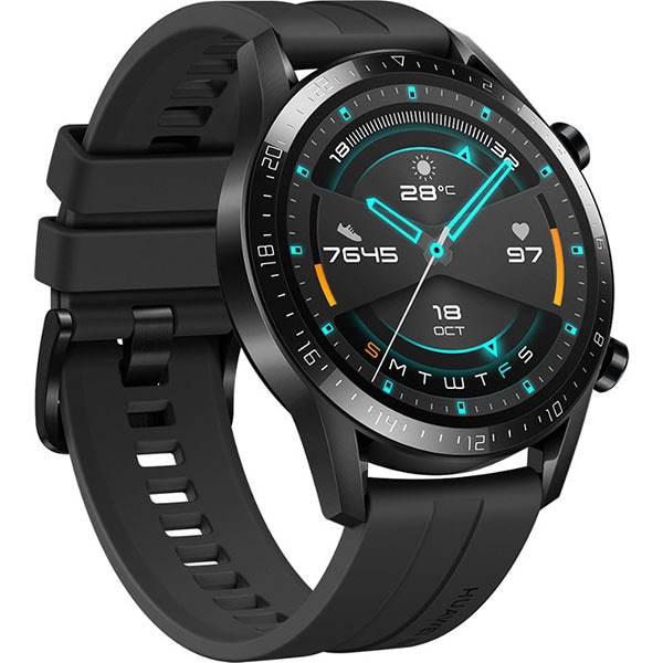 Smartwatch HUAWEI Watch GT 2 46mm, Android/iOS, silicon, negru
