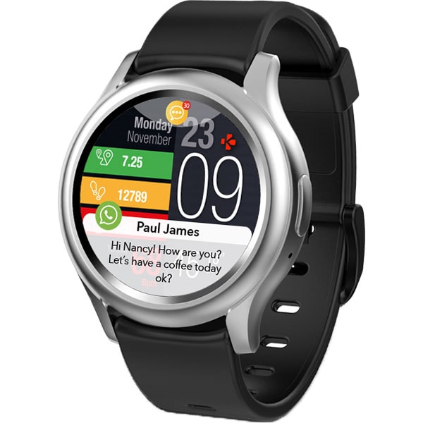 Smartwatch MYKRONOZ ZeRound3, Android/iOS, silicon, argintiu