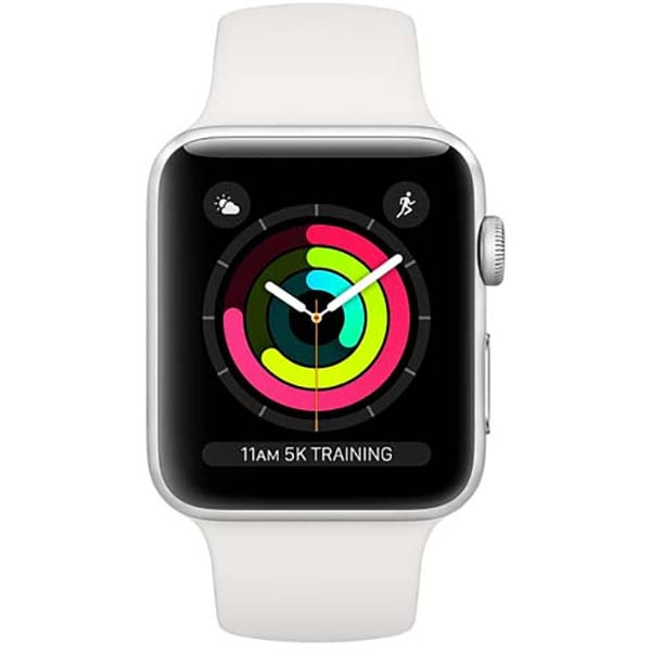 APPLE Watch Series 3 42mm Silver Aluminum Case, White Sport Band