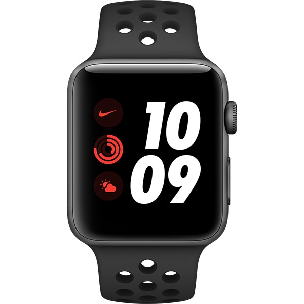 APPLE Watch Nike Series 3 GPS + Cellular, 42mm Space Gray Aluminium Case, Black Nike Sport Band