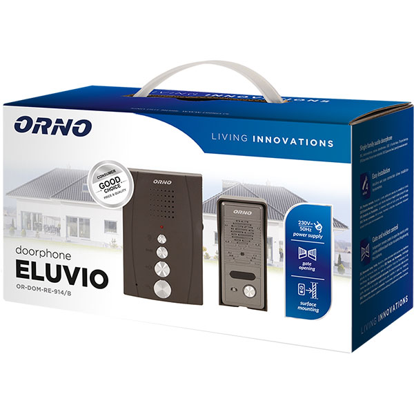 Interfon cu fir ORNO OR-DOM-RE-914/B, ultra-slim, negru