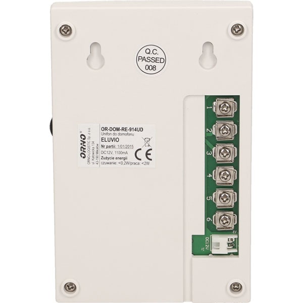 Interfon cu fir ORNO OR-DOM-RE-920/W, ultra-slim, alb